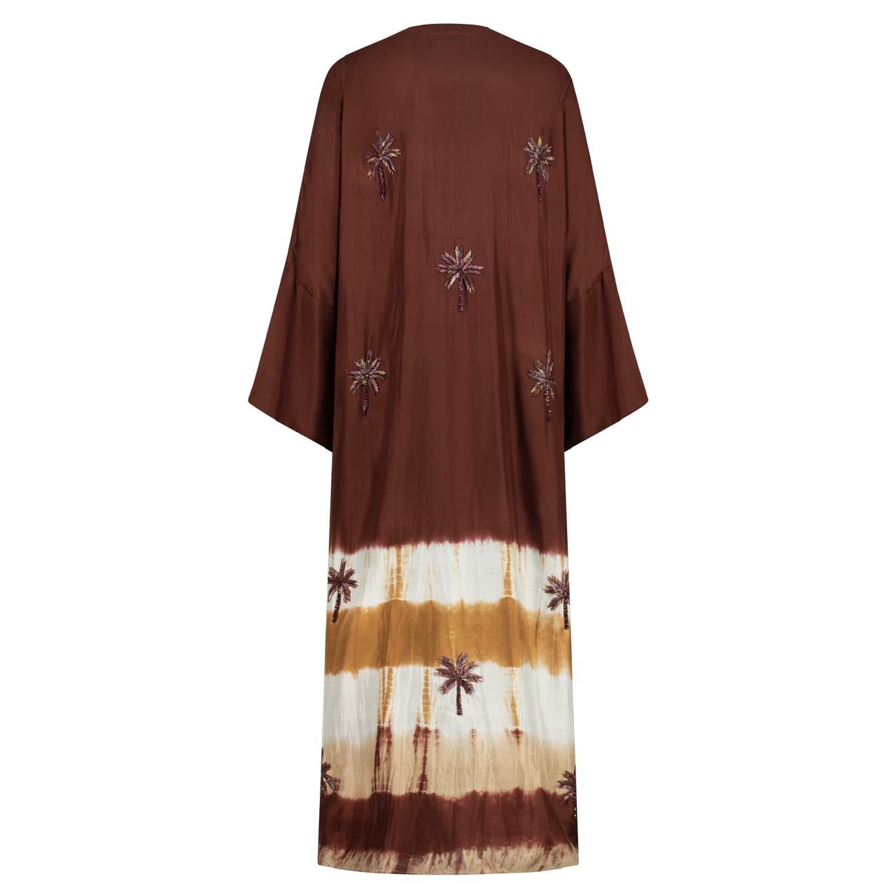 Dark Brown Sand Tie Dye Kaftan