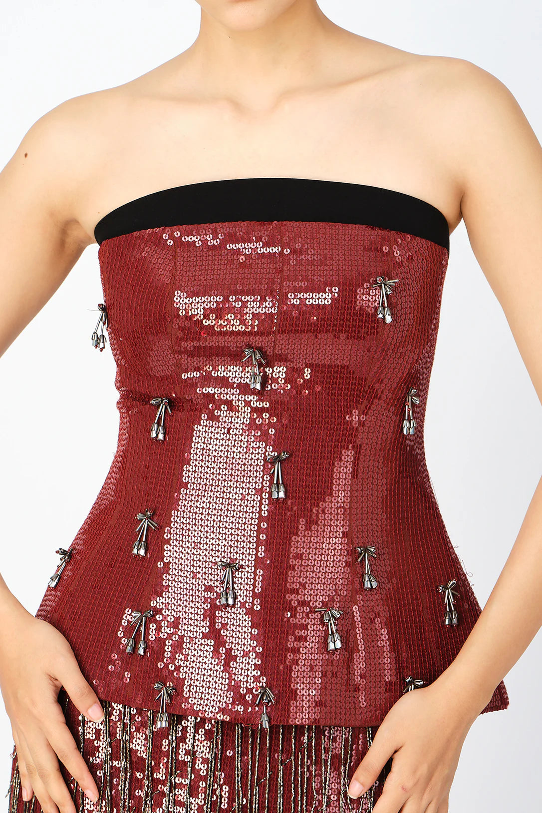 Burgundy Handcrafted Corset Top