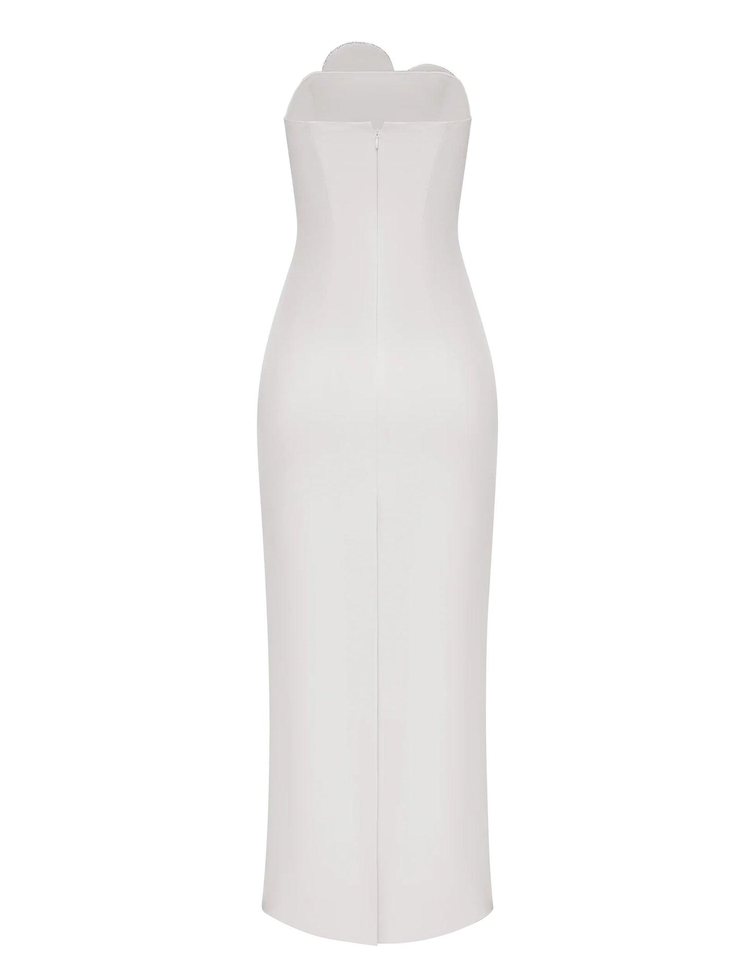 Heart-Embellished Strapless Maxi Dress