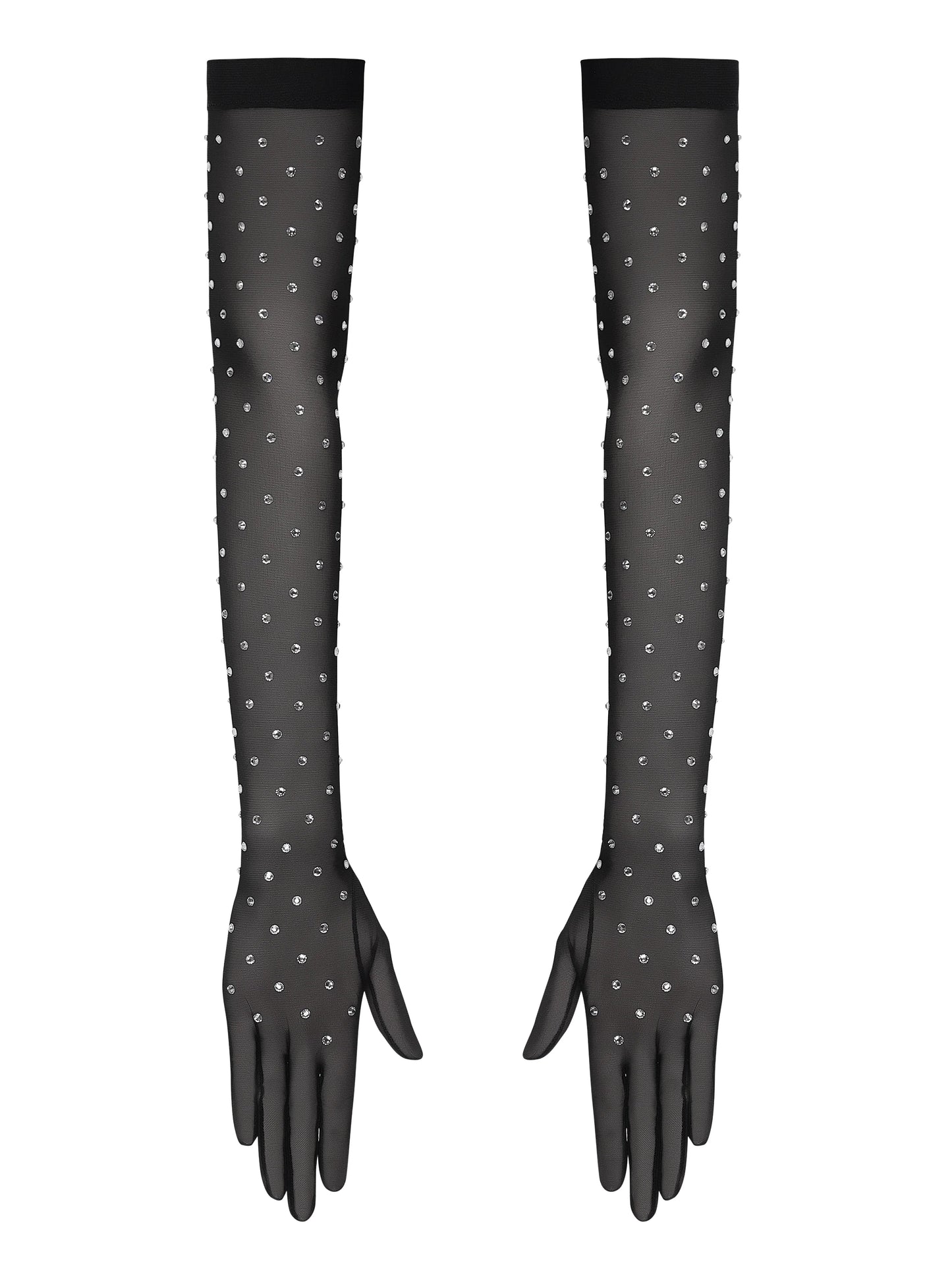 Rhinestone-Embellished Gloves