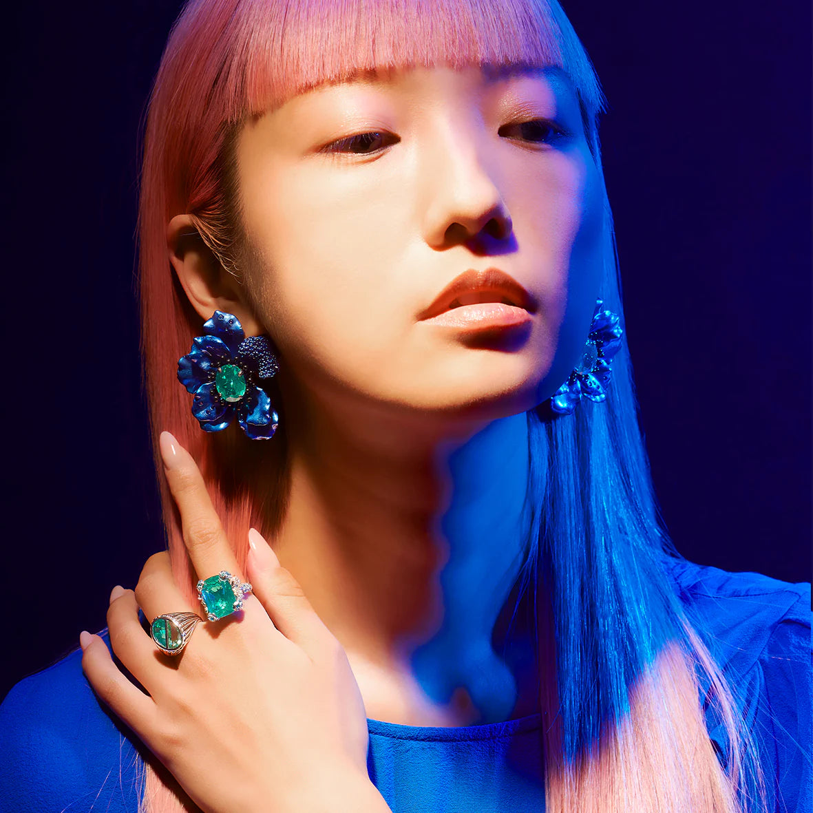 Paraiba Blue Poppy Earrings