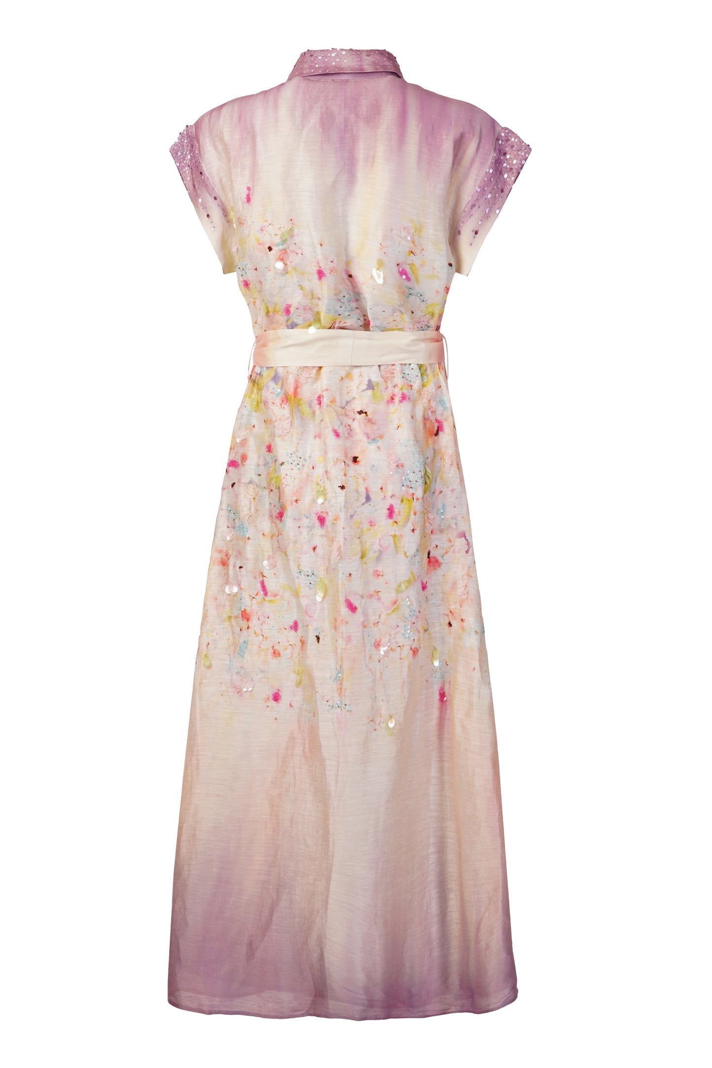 Aqua Bloom Shirt Dress - Short Sleeve