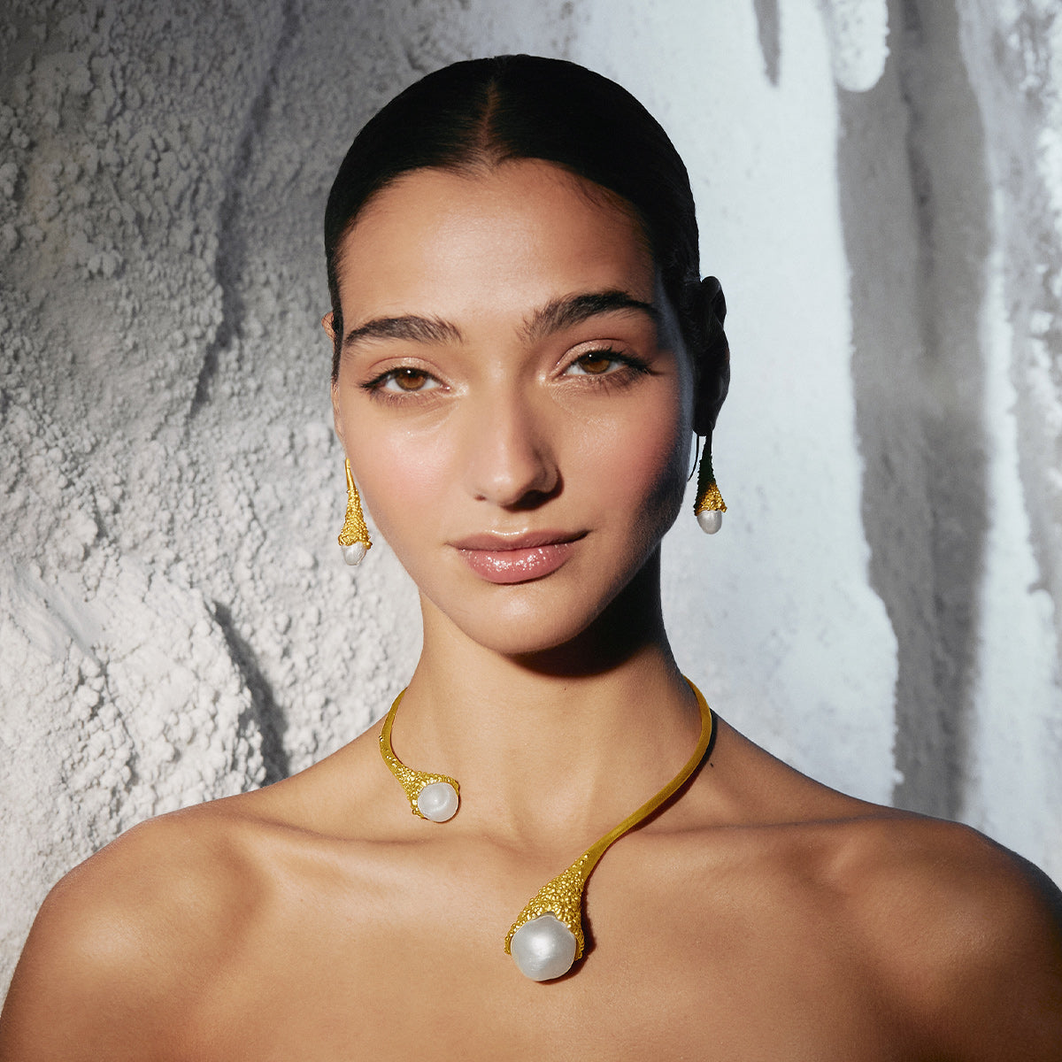 Plunge Earrings in White