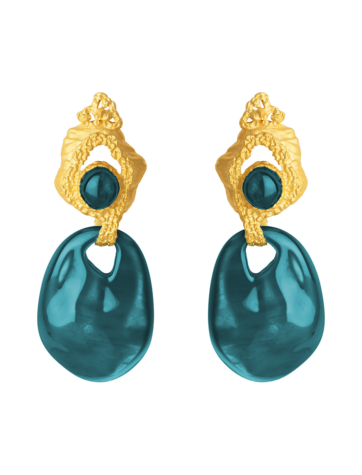 Interchangeable Gravel Earrings in Blue