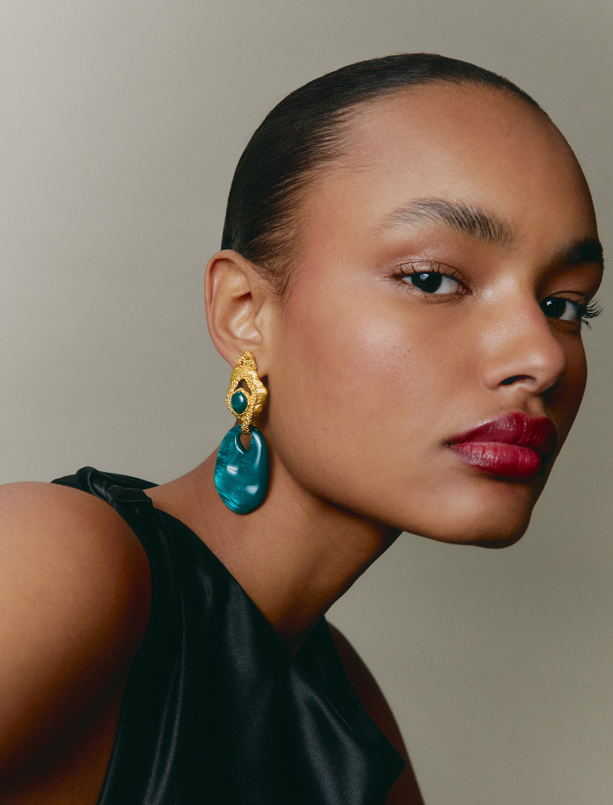 Interchangeable Gravel Earrings in Blue