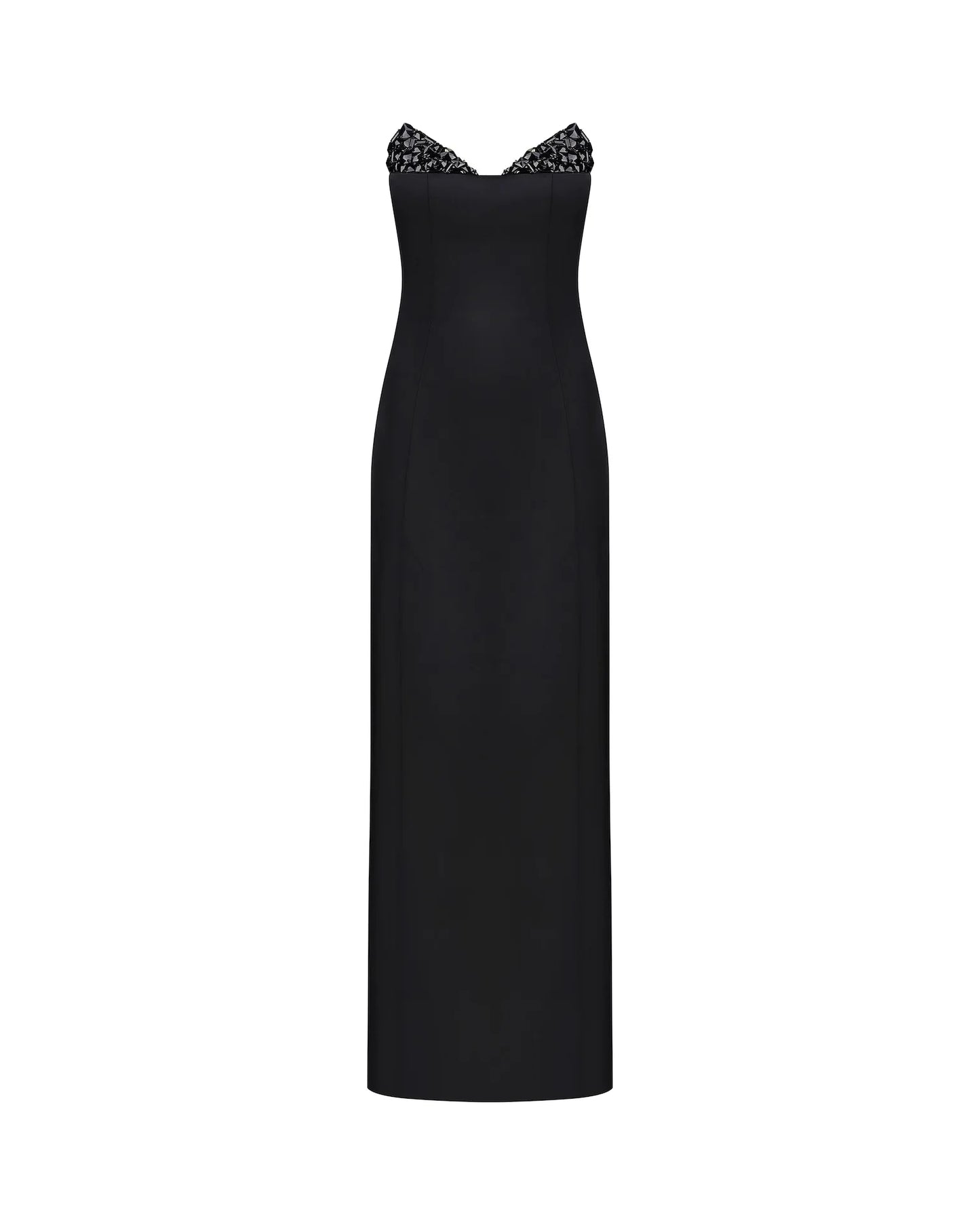 Crystal-Detailed Strapless Gown