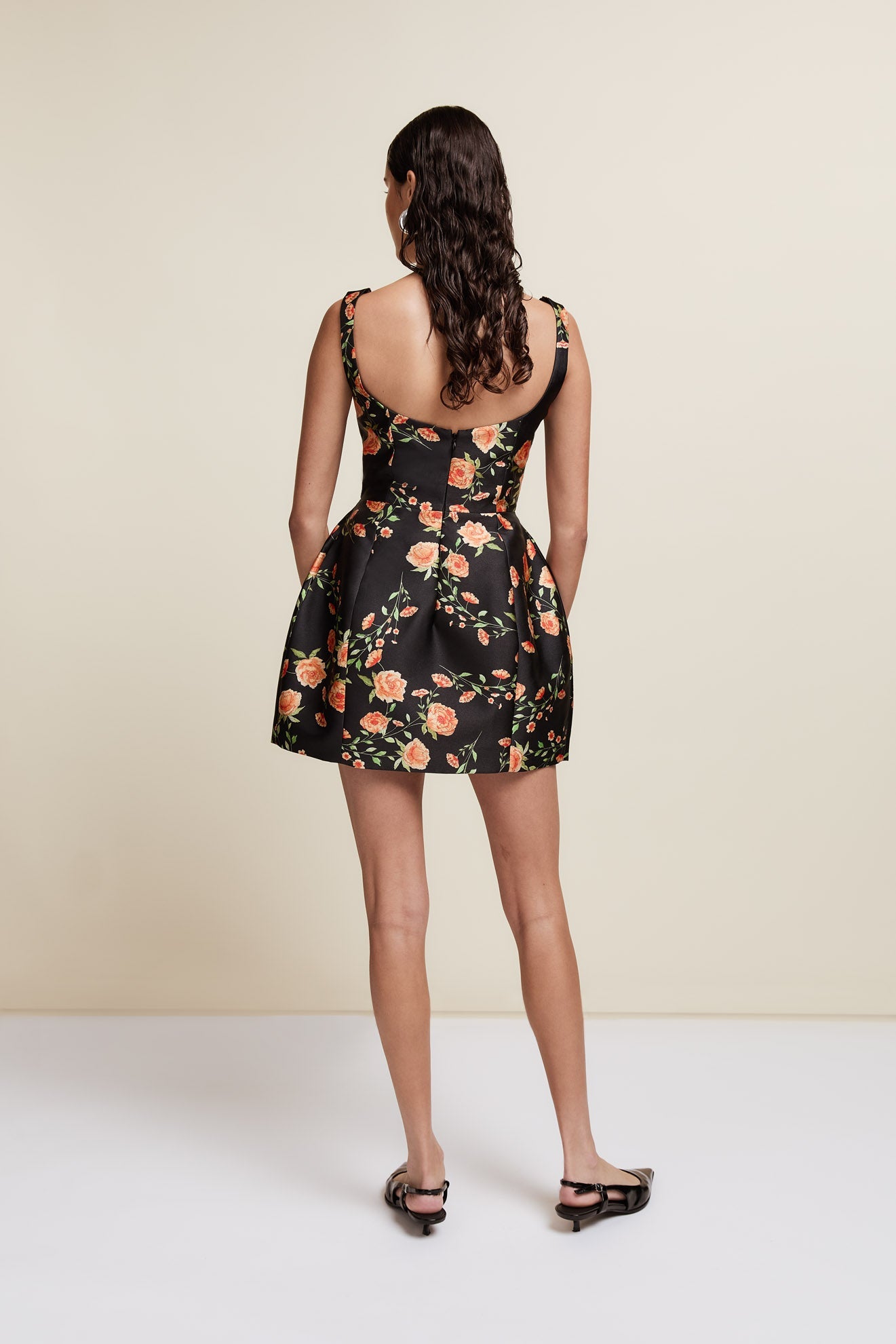 Lola Mini Dress in Black & Red Flor De Amor