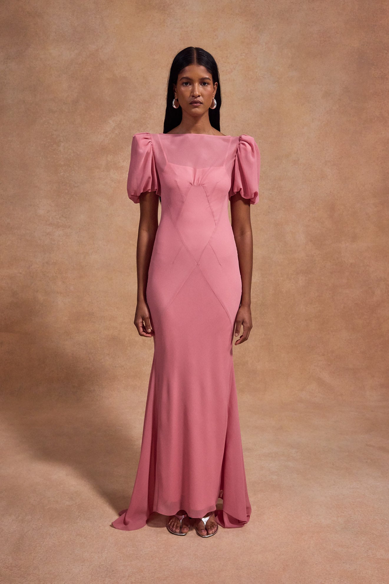 Sabia Maxi Dress in Ballet Pink Chiffon Le Closet World Sabia Maxi Dress in Ballet Pink Chiffon Le Closet World