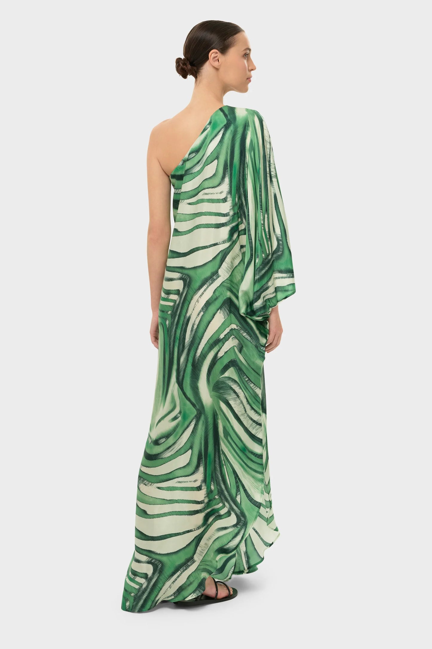 Rocco AquaFlora One Shoulder Maxi Dress