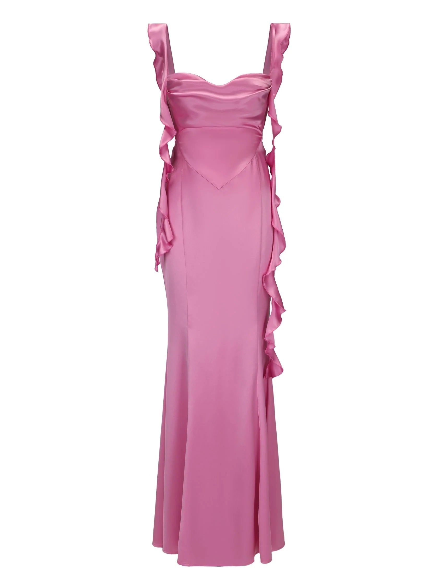 open lace back dress Caroline Dress Pink Plumeria Jacquard – Modatrova main image 0