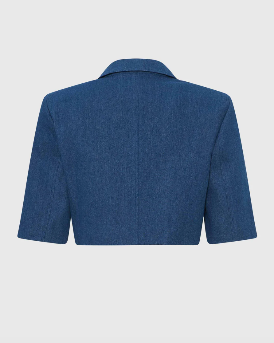 Denim Dreamscape Cropped Jacket