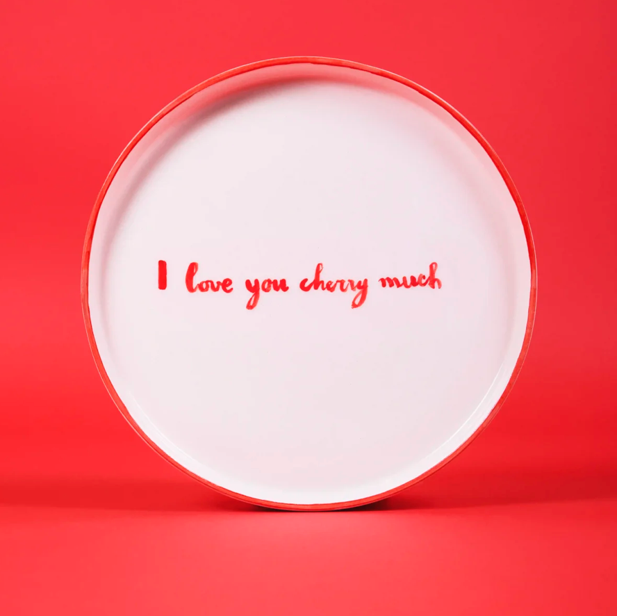 I Love You Cherry Much Dessert Plate