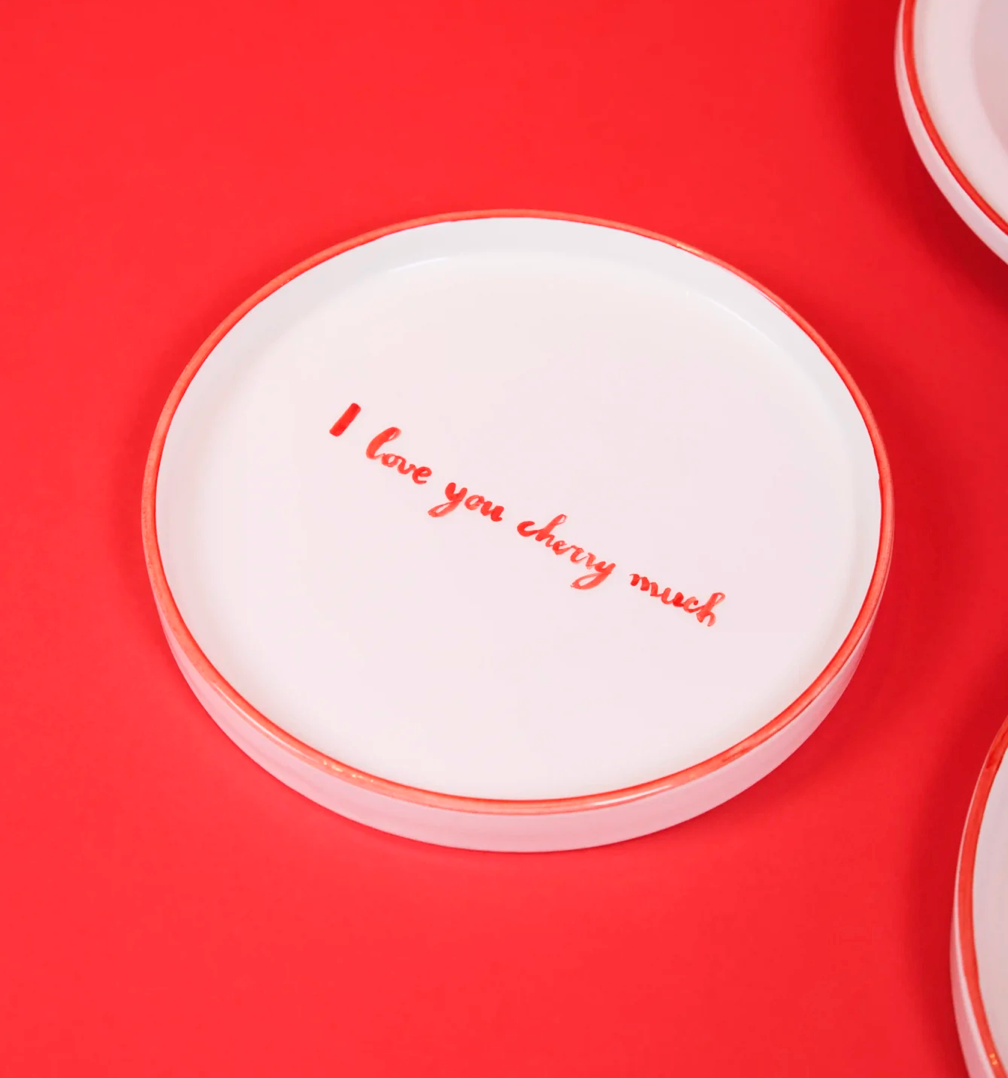 I Love You Cherry Much Dessert Plate