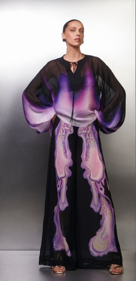 PANTALONA - FLORAL BLACK PANTS