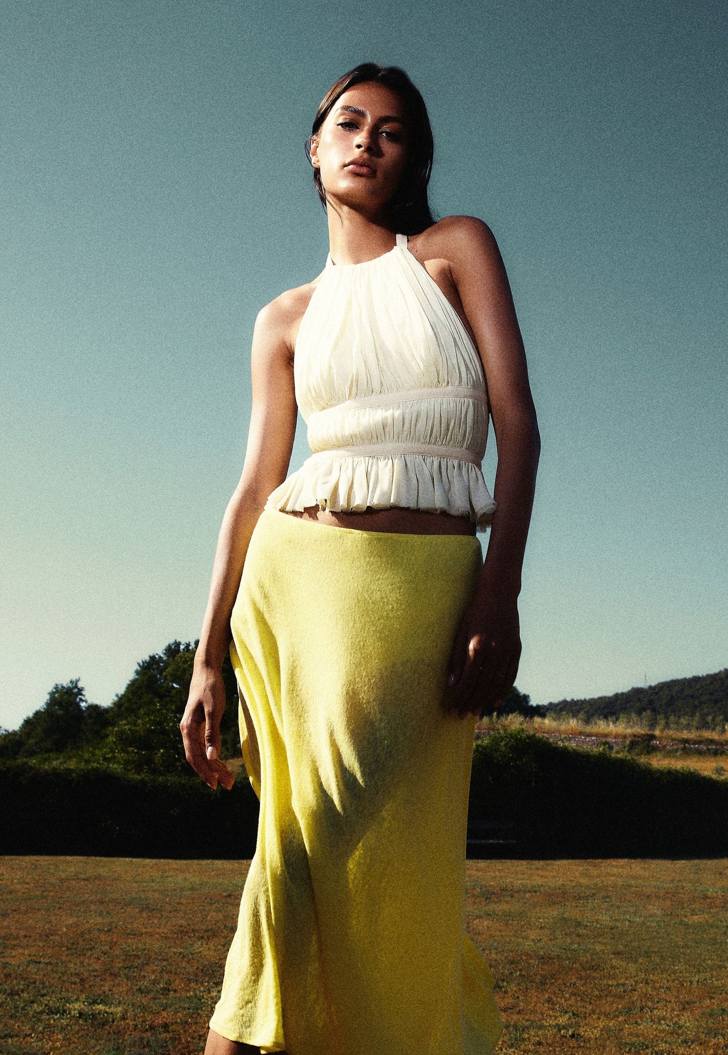 Chiffon Wrap Top in Ivory