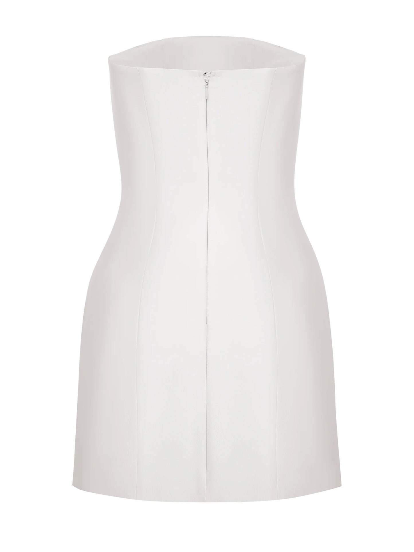 Strapless Mini Dress with Handcrafted 3D Floral Appliqué