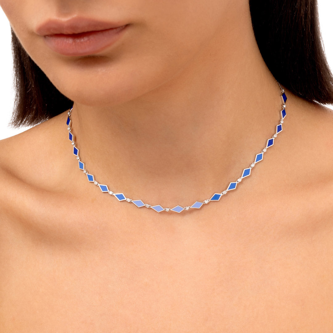 BLUE OMBRE MOSAIC NECKLACE