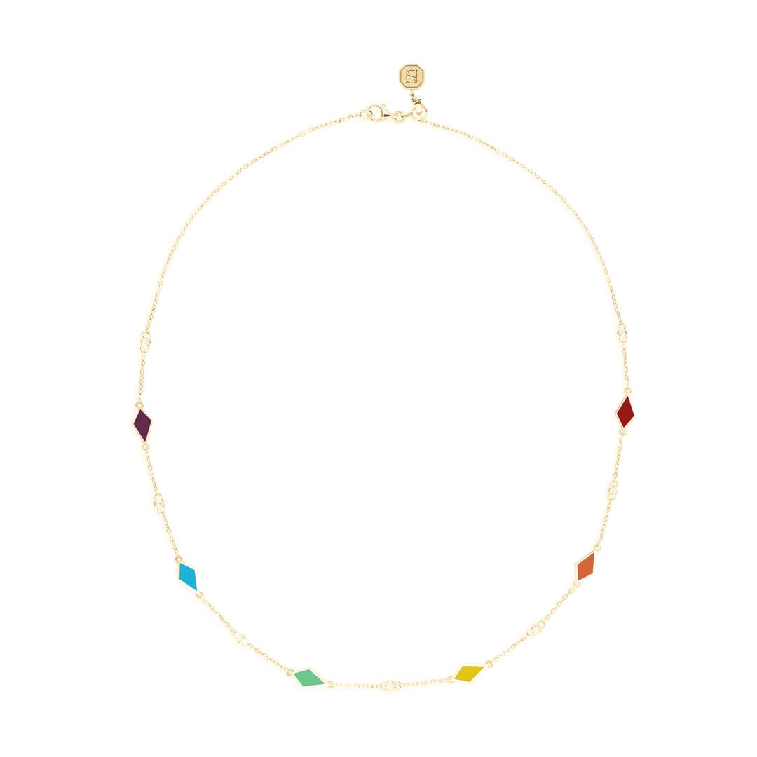 MOSAIC CHOKER WITH MULTICOLORED ENAMEL