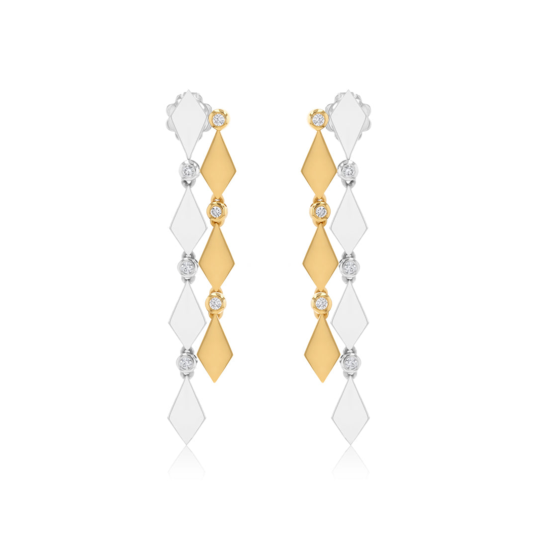 MOSAIC GOLD LONG EARRINGS