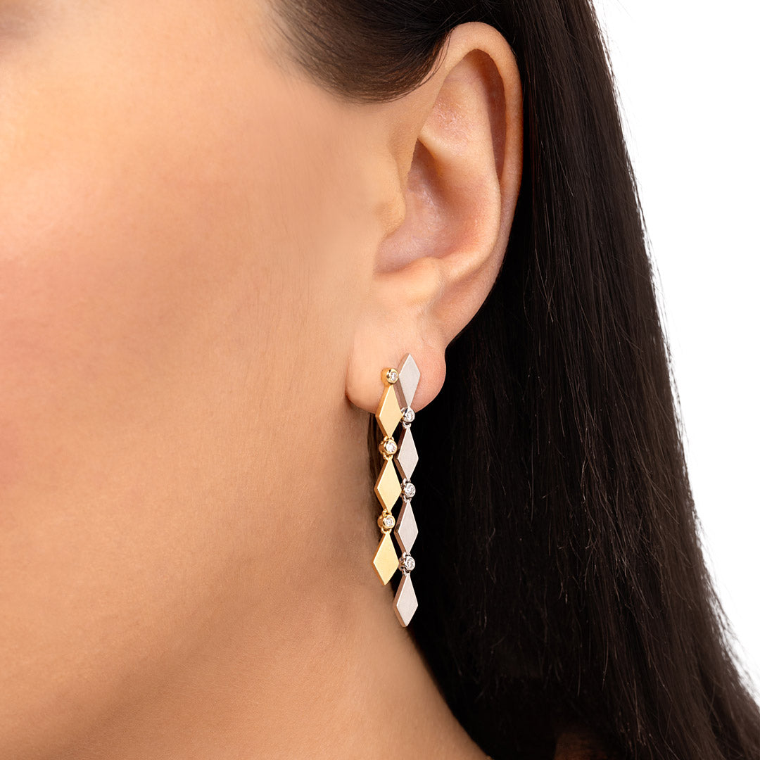 MOSAIC GOLD LONG EARRINGS