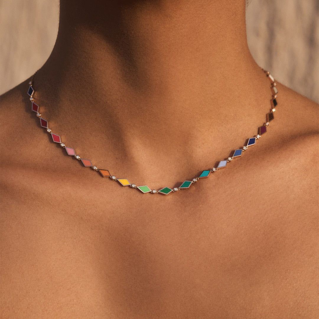 MULTICOLORED MOSAIC NECKLACE