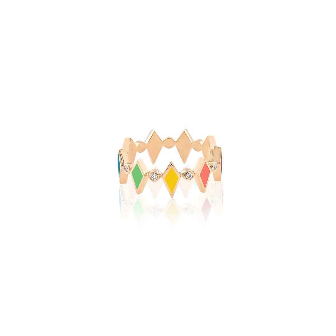 MULTICOLORED MOSAIC RING
