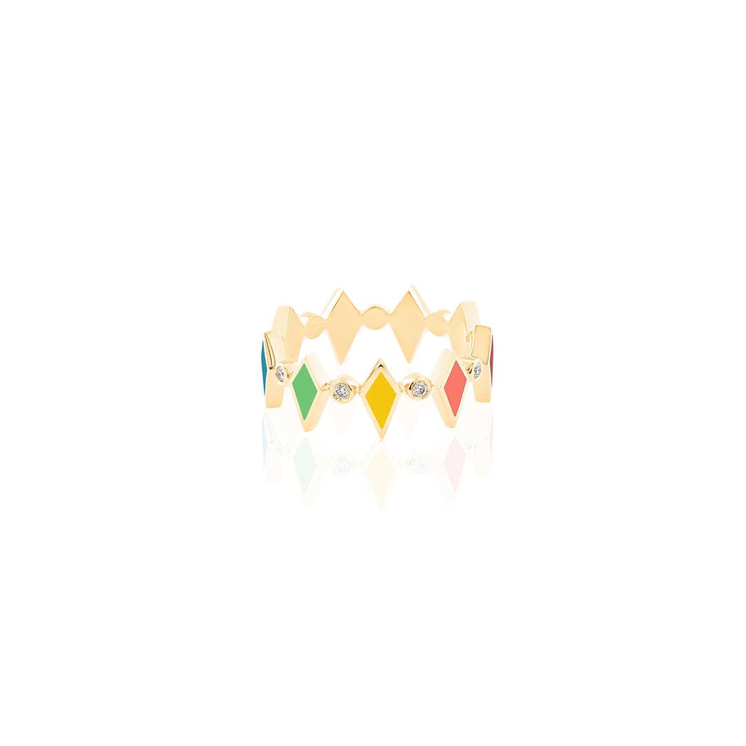 MULTICOLORED MOSAIC RING
