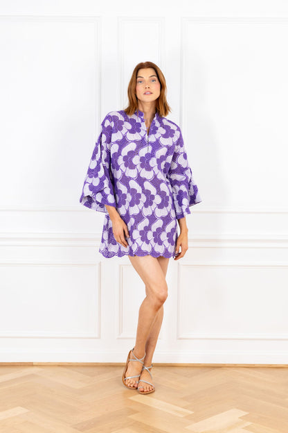 Petunia Floral Net Mini Caftan