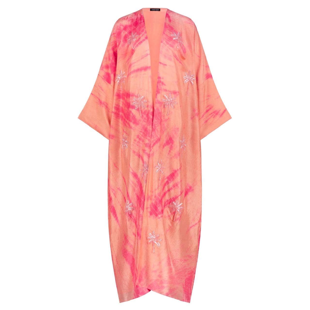 Coral Tie Dye Kimono