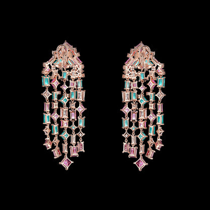 Paraiba Pink Cascade Earrings