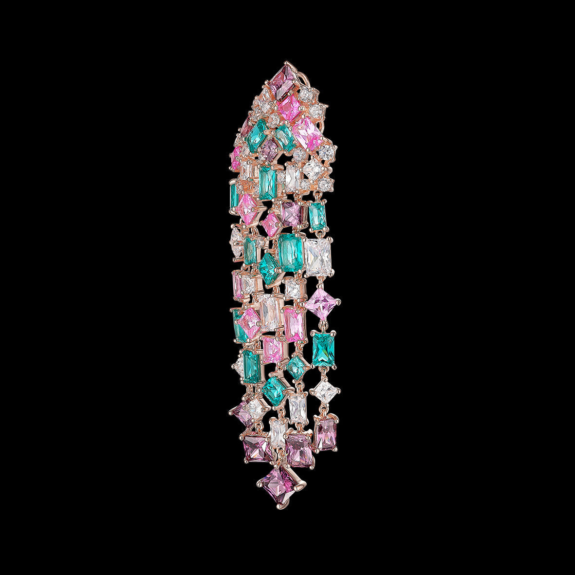 Paraiba Pink Cascade Earrings