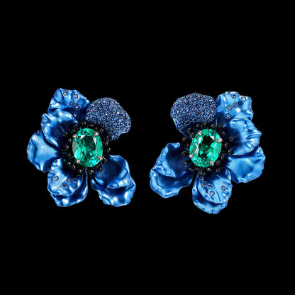 Paraiba Blue Poppy Earrings