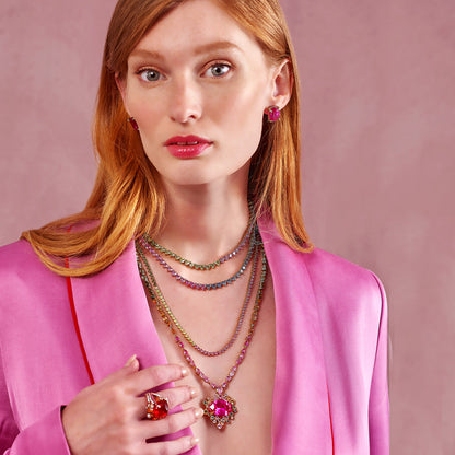 Petite Peony Eternity Heart  Necklace