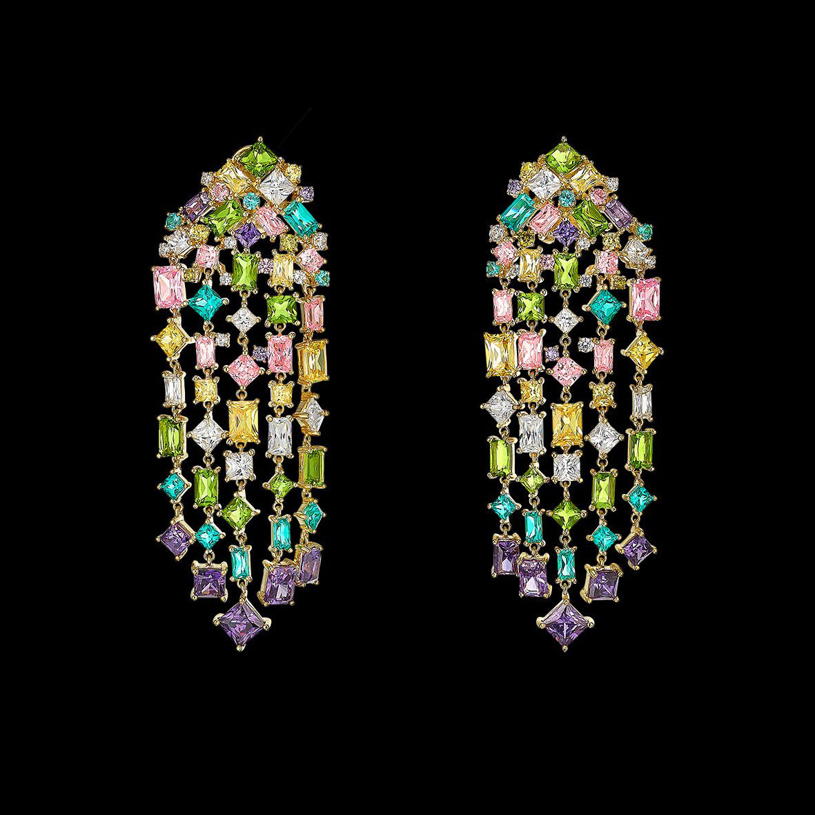 Rainbow Cascade Earrings