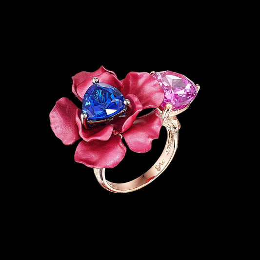 Fuschia Sapphire Bloom Ring