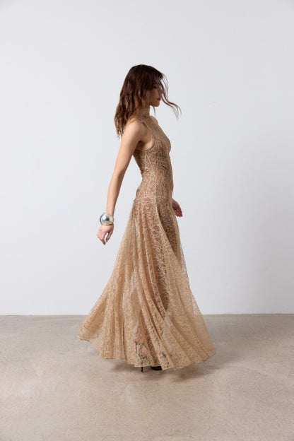 FOEHN MAXI DRESS IN SHELL LACE