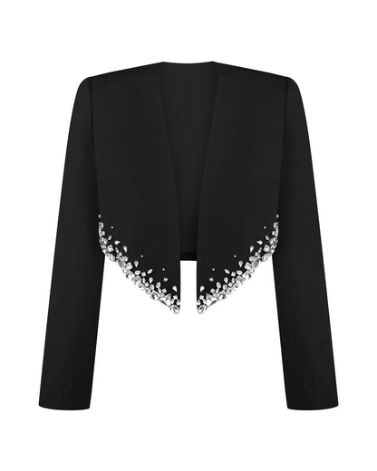 Cropped Crystal-Embellished Blazer