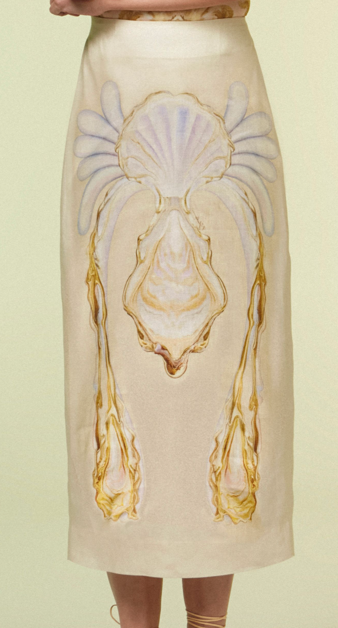 SAIA RETA - IRIS GOLD STRAIGHT SKIRT