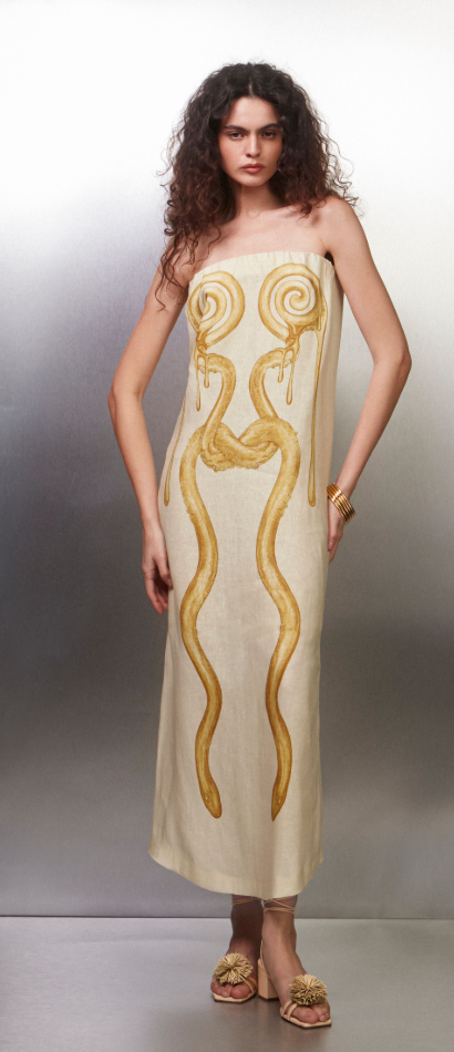 VESTIDO TQC - COBRA GOLD DRESS