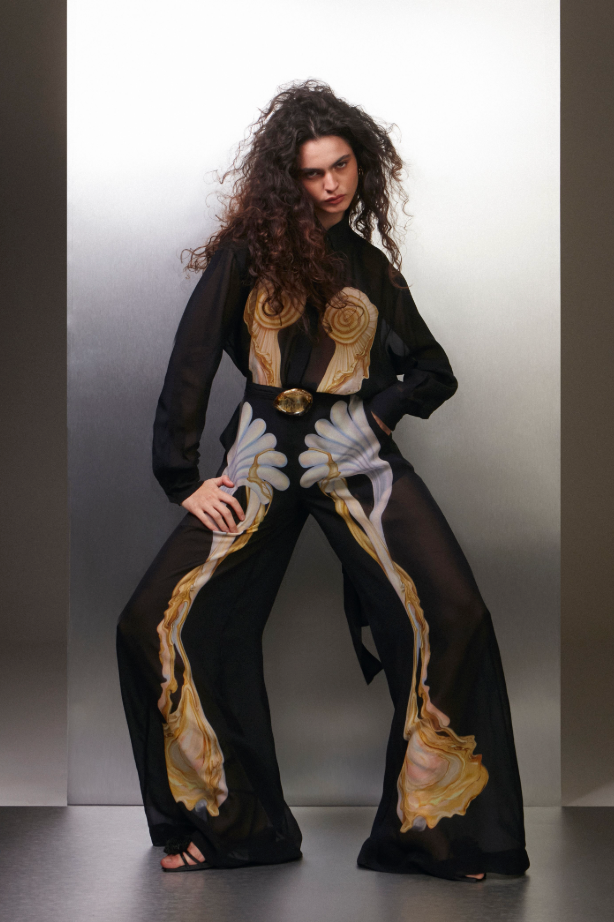 PANTALONA - IRIS BLACK WIDE PANTS - SIZE S