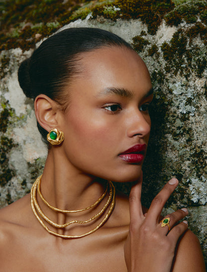 Flow Earrings in Green