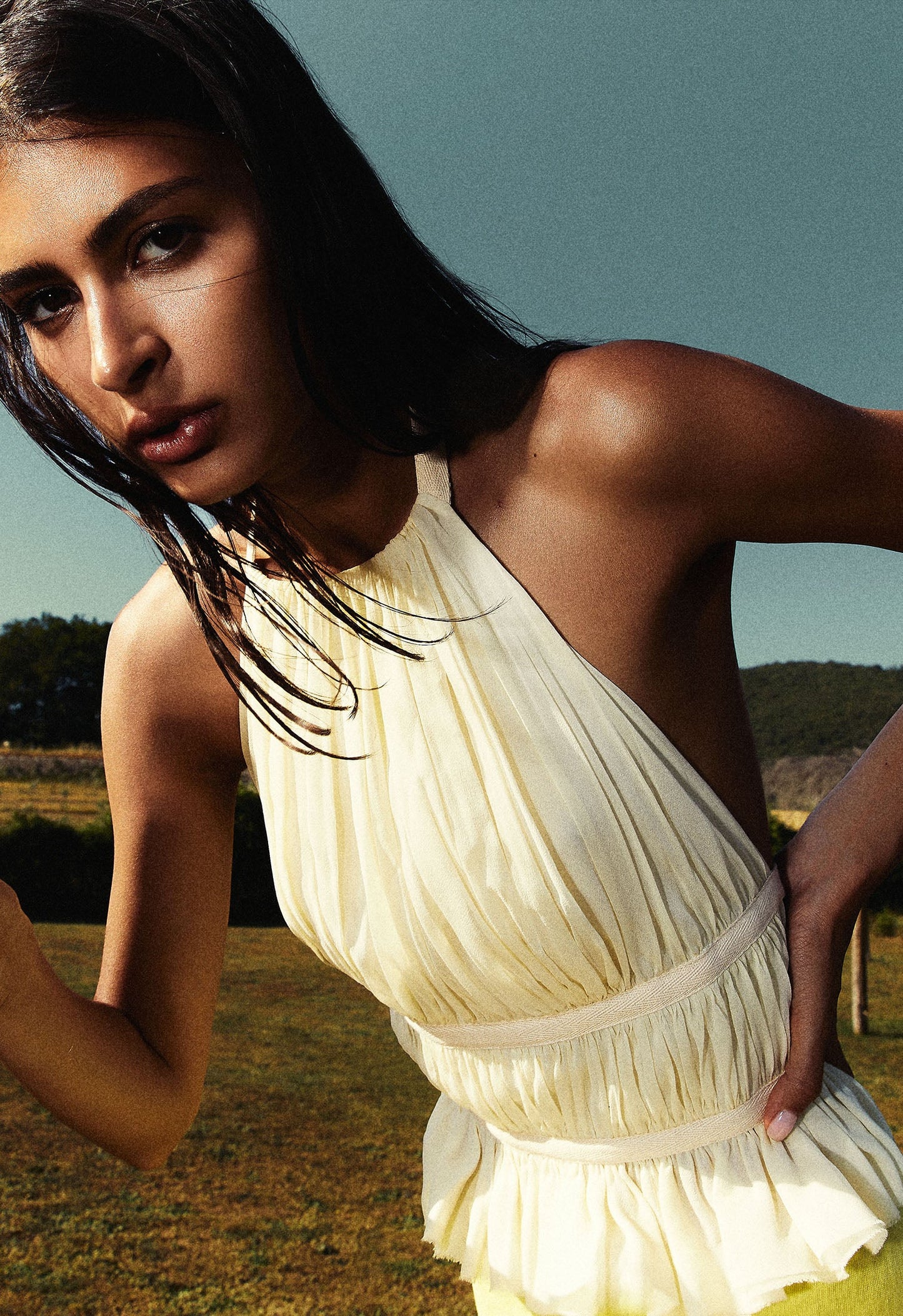Chiffon Wrap Top in Ivory