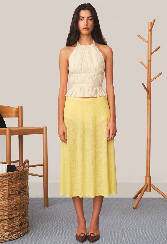 Chiffon Wrap Top in Ivory