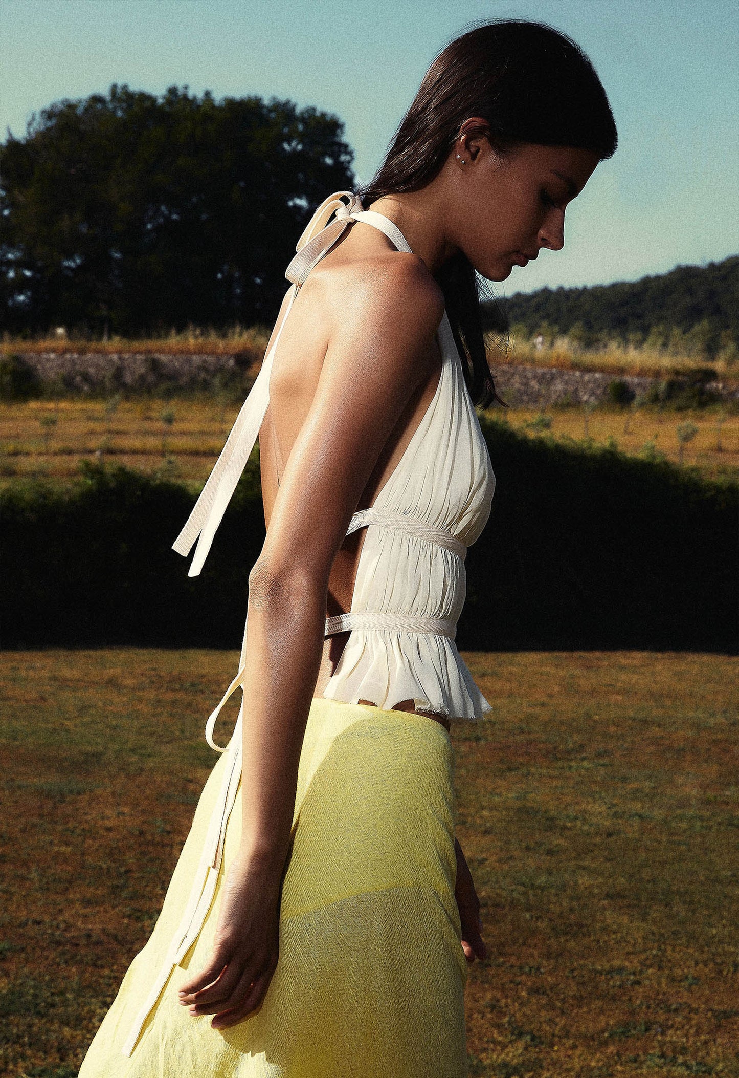 Chiffon Wrap Top in Ivory