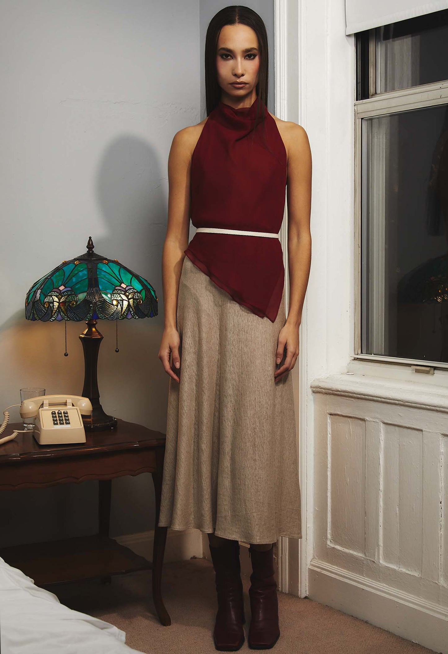 Sheer Kite Top in Wine