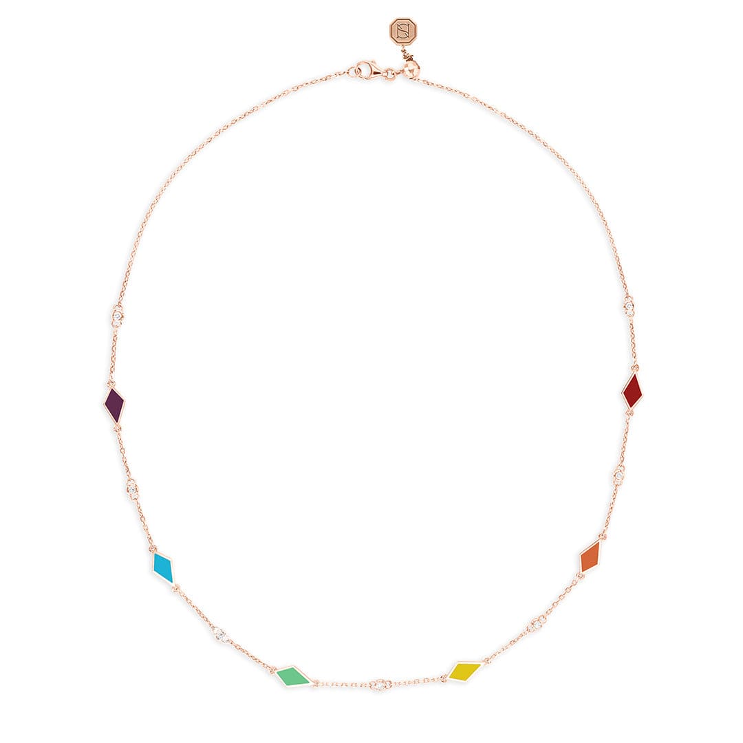 MOSAIC CHOKER WITH MULTICOLORED ENAMEL