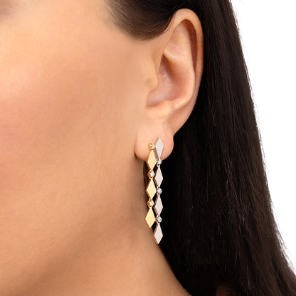 MOSAIC GOLD LONG EARRINGS