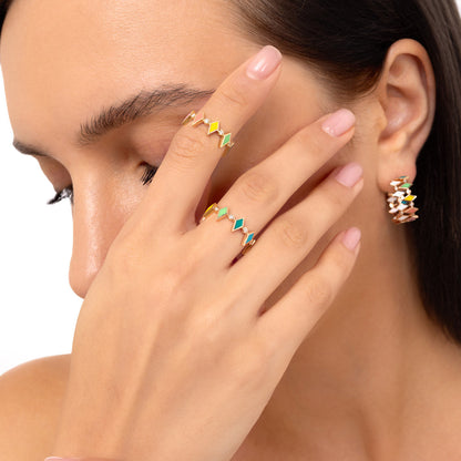MULTICOLORED MOSAIC RING