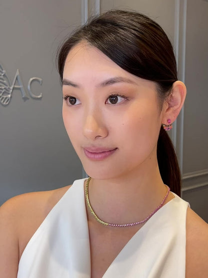 Petite Peony Eternity Heart  Necklace